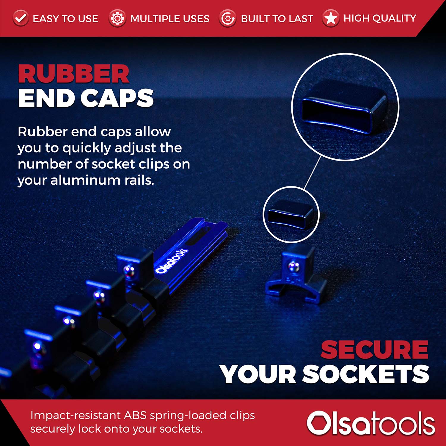 Aluminum Socket Organizer Rails With Rubber End Caps - Image 69
