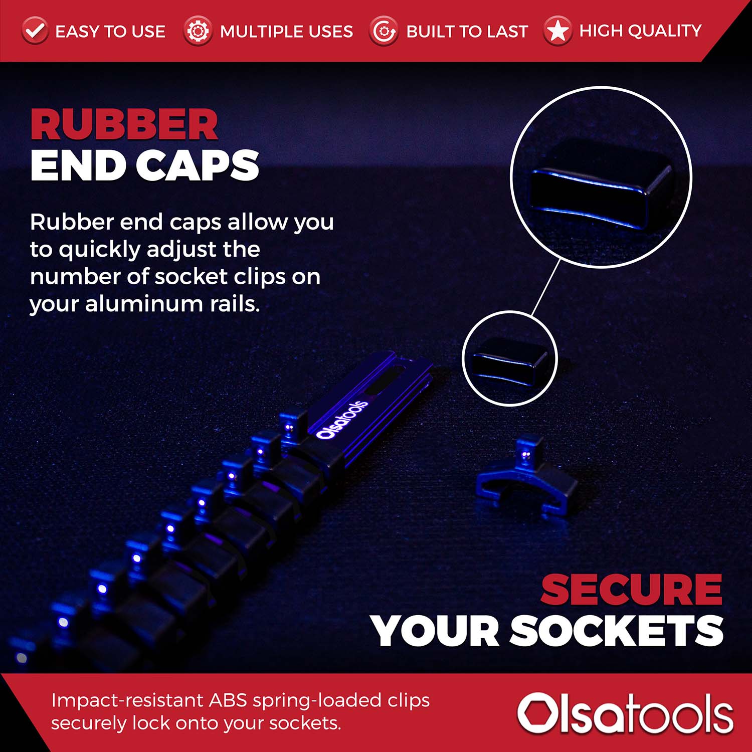 Aluminum Socket Organizer Rails With Rubber End Caps - Image 73