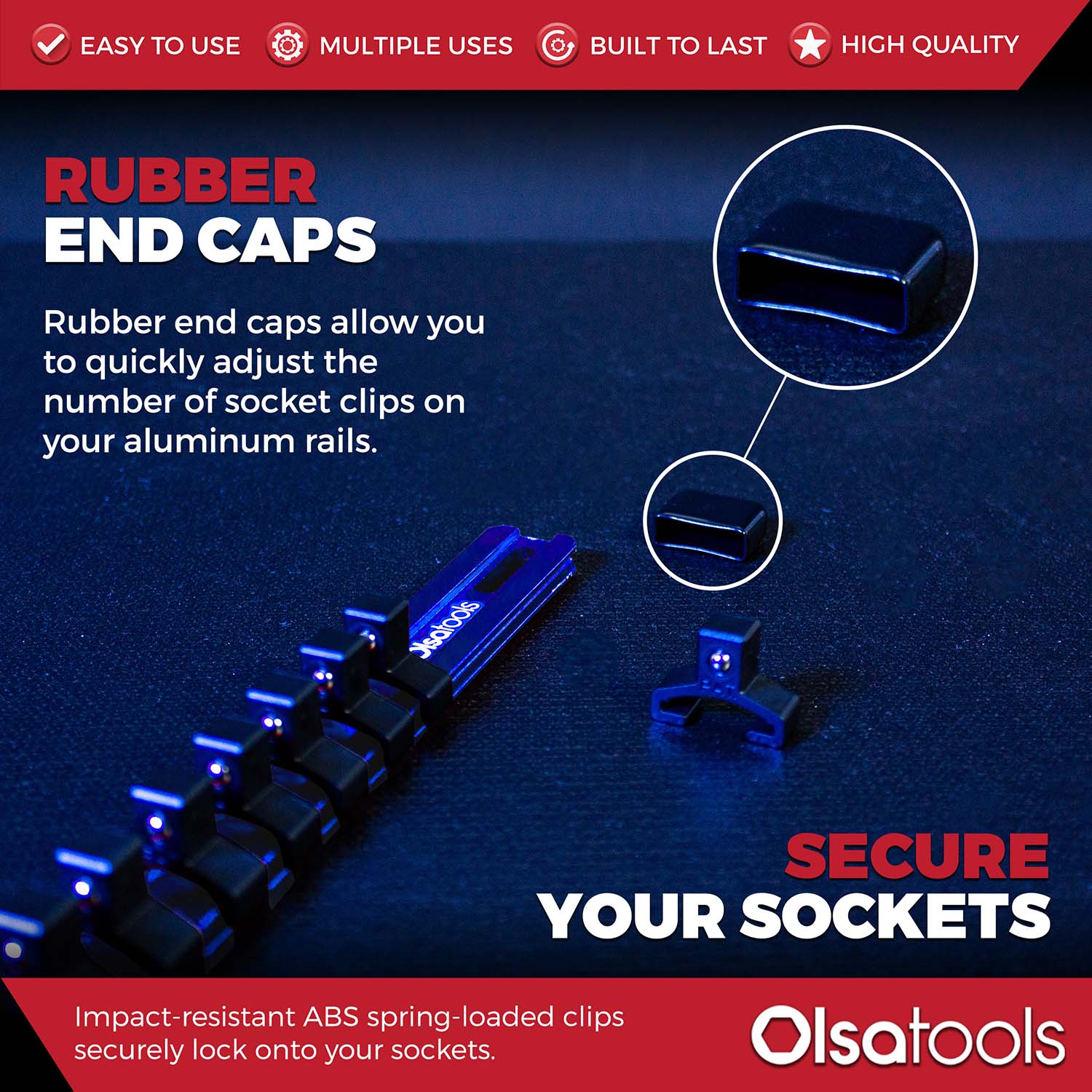 Aluminum Socket Organizer Rails With Rubber End Caps - Image 77