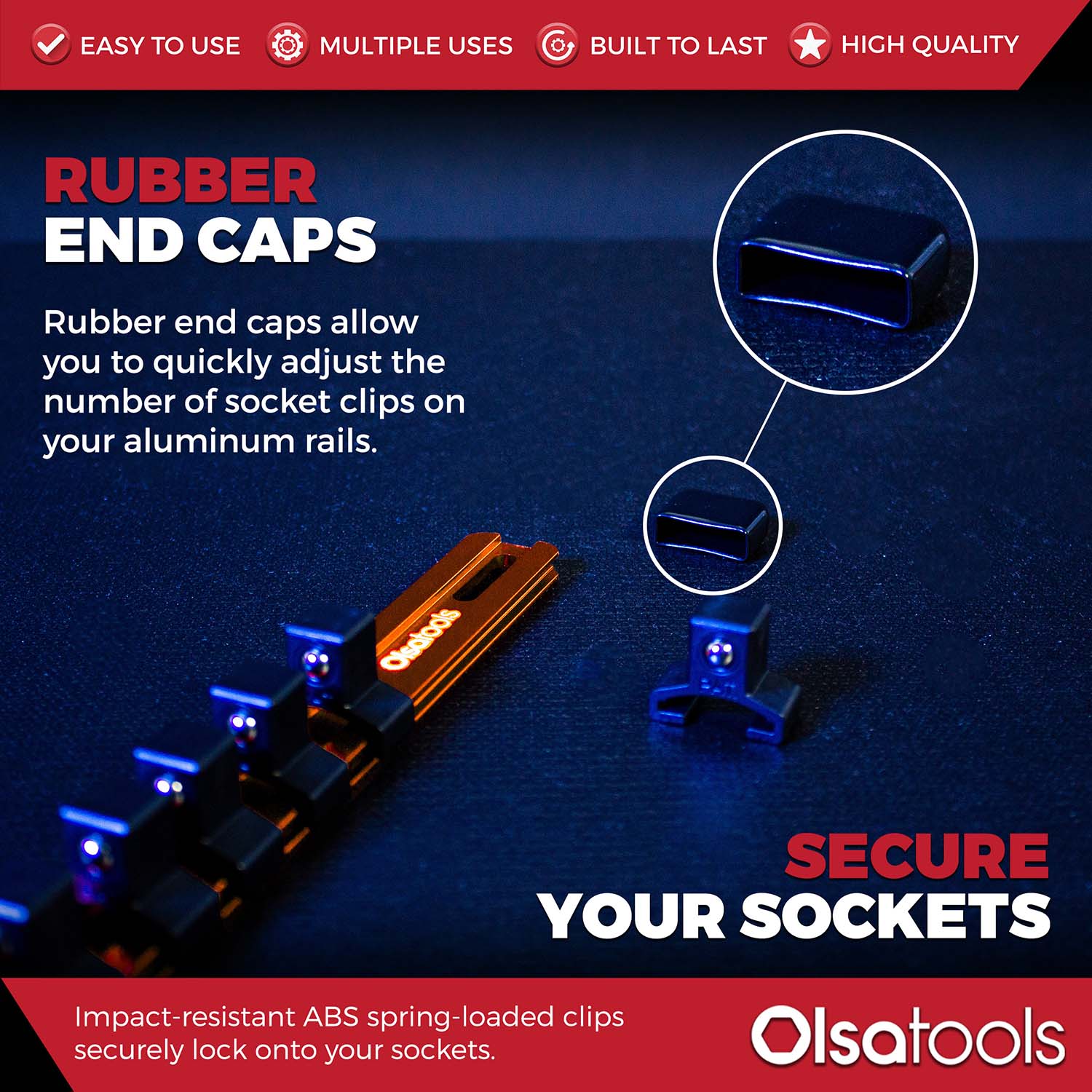 Aluminum Socket Organizer Rails With Rubber End Caps - Image 89