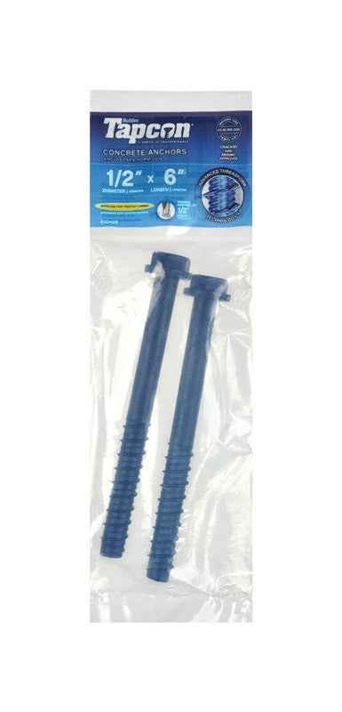 Tapcon 1/2 in. D X 6 in. L Steel Hex Head Concrete Screw Anchor 2 pk - Image 3