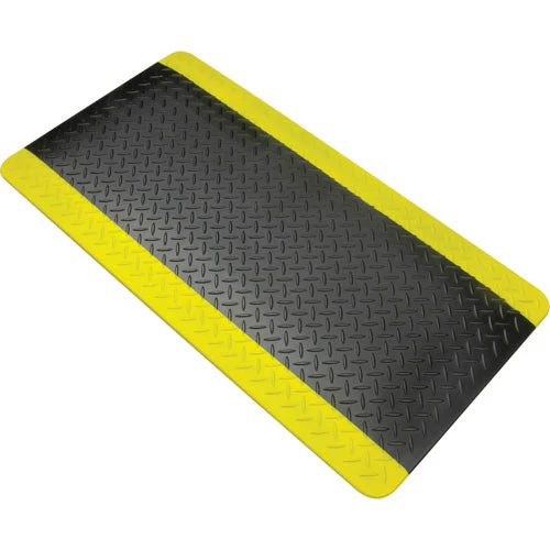 Anti-Fatigue Matting, Diamond, 1-2/3' x 3-1/4' x 3/4", Black/Yellow, Polyurethane - Image 2