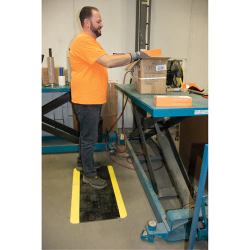 Anti-Fatigue Matting, Diamond, 1-2/3' x 3-1/4' x 3/4", Black/Yellow, Polyurethane - Image 6
