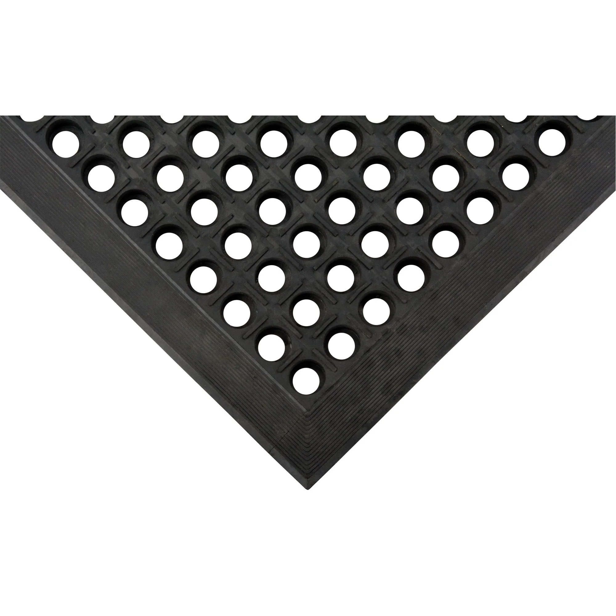 Anti-Fatigue Matting, Slotted, 3' x 5' x 7/8", Black, Natural Rubber