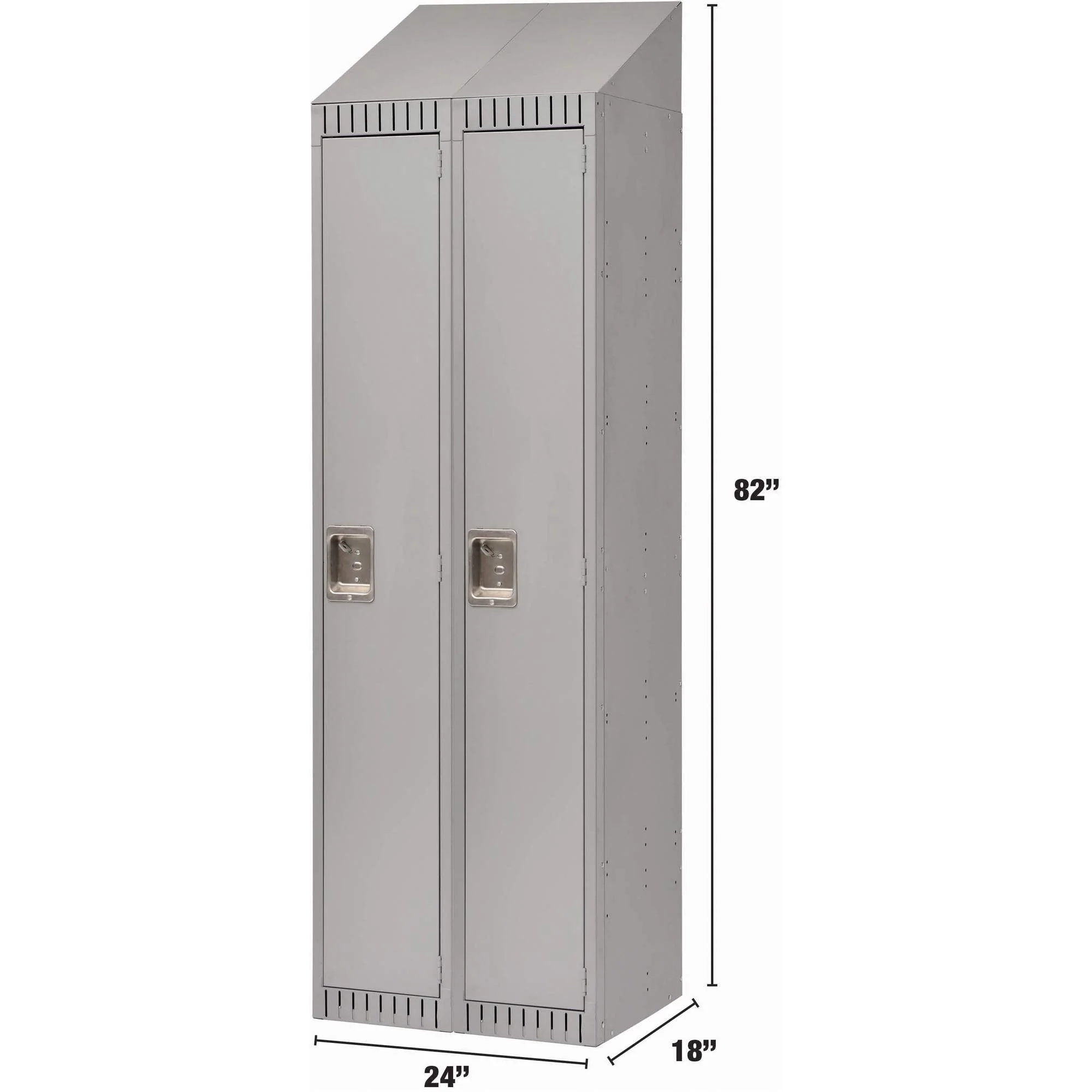 Assembled Lockers, Bank of 2, 24" x 18" x 82", Steel, Grey, Rivet (Assembled) - Image 2