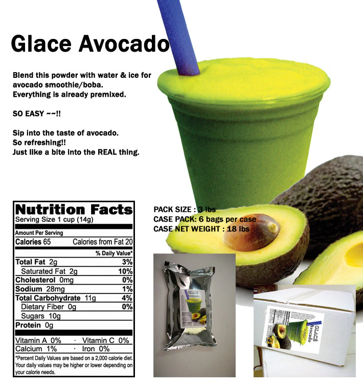 Avocado 4 in 1 Mix for Bubble Tea, Smoothies, Lattes and Frappes, 3 lbs. Bag (Case 6 x 3 lbs. Bags) - Ships Free Within Canada on Orders Above CAD $199 - Image 2