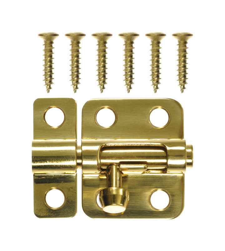 National Hardware 2 in. L Brass-Plated Solid Brass Barrel Bolt 1 pk - Image 3