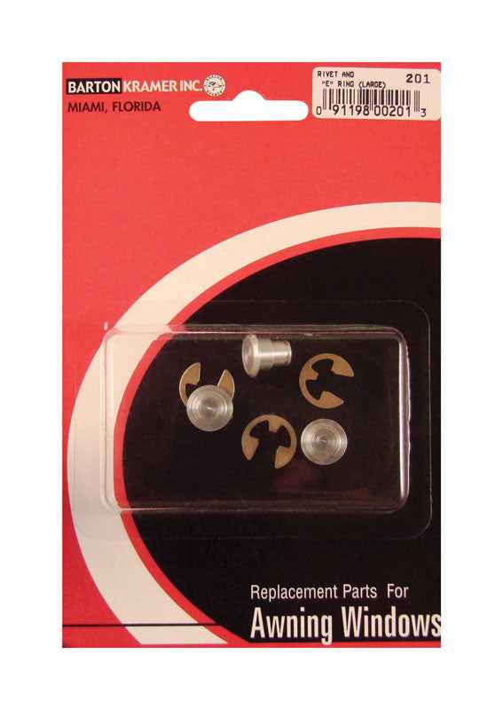 Barton Kramer Silver Aluminum Large Rivet And E Ring 0.3 in. H 3 pk - Image 2