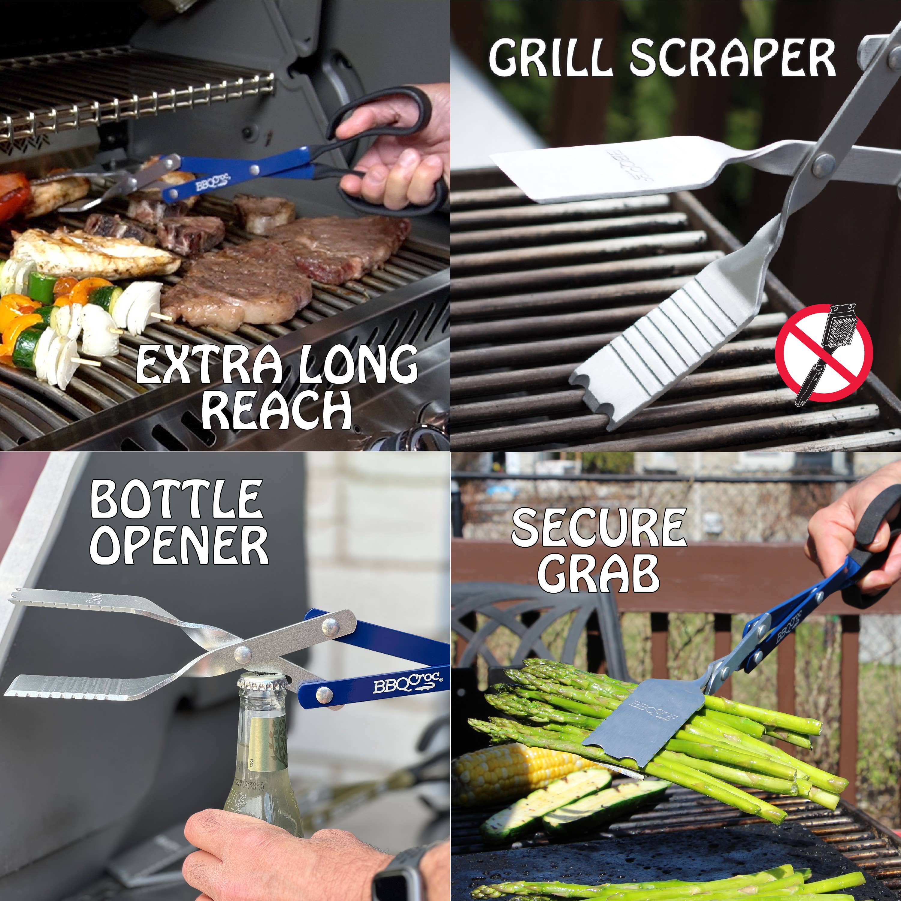 BBQ Croc 18" & 21" 3-in-1 Barbecue Tool - Image 4