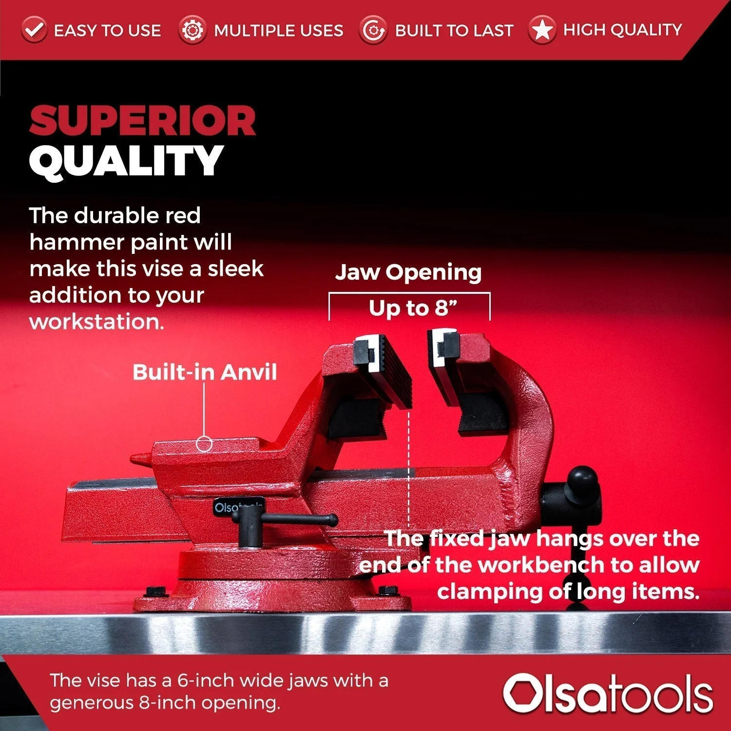 Bench Vises | 360° Swivel Base | Forged Steel - Image 13