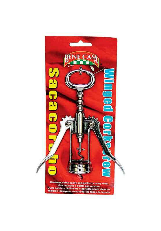 Bene Casa Silver Chrome Wing Corkscrew - Image 2