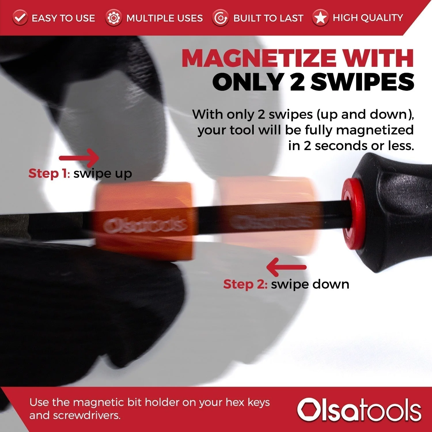Bit Magnetizer Ring and Demagnetizer Screwdriver Bit Drive Holder - Image 6