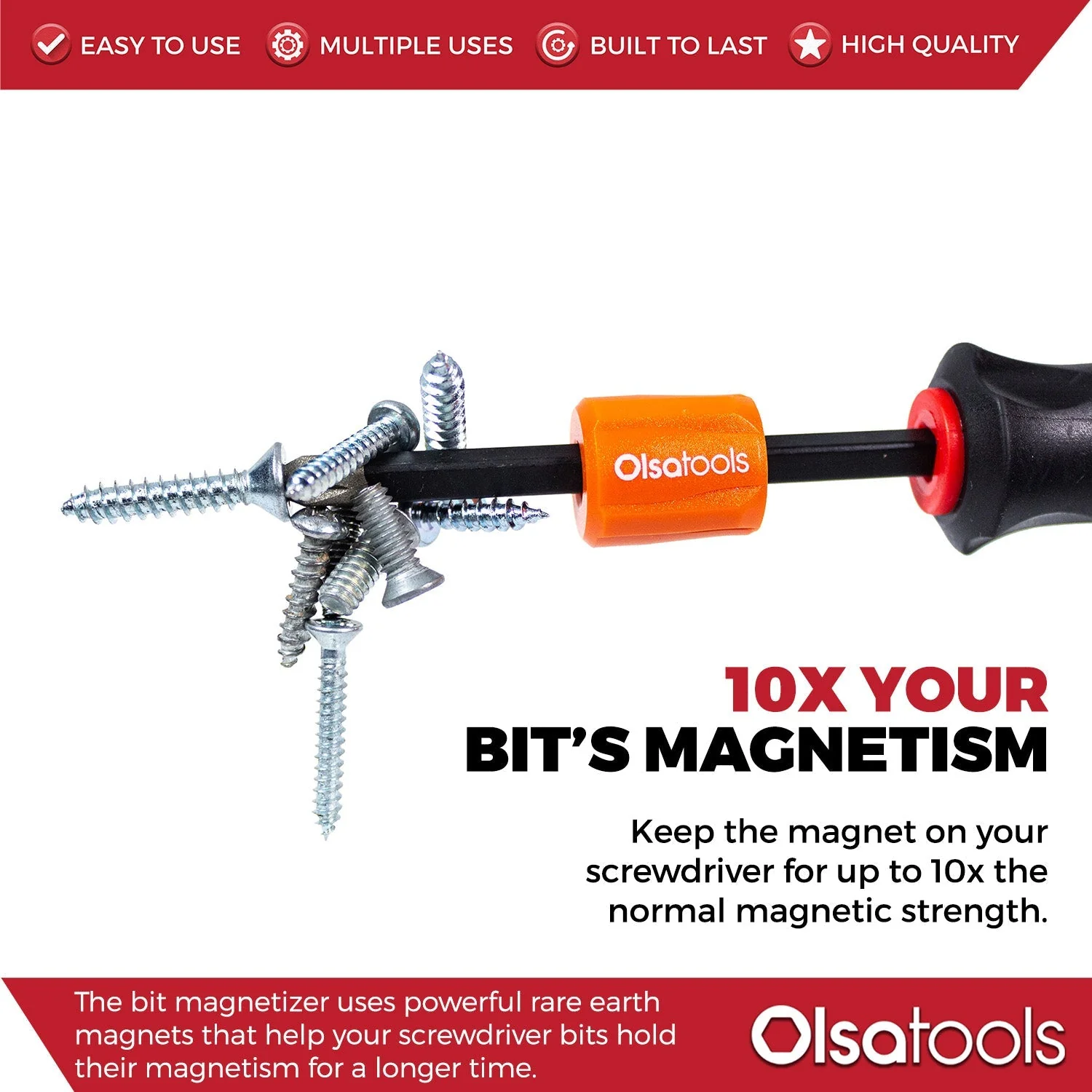 Bit Magnetizer Ring and Demagnetizer Screwdriver Bit Drive Holder - Image 8