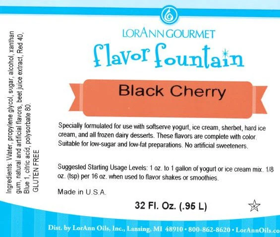 Black Cherry Flavor - 4 oz. - 32 oz. - Ice Cream and Beverage Flavors - LorAnn Oils - Canadian Distribution - Ships Free Within Canada on Orders Above CAD $199 - Image 2
