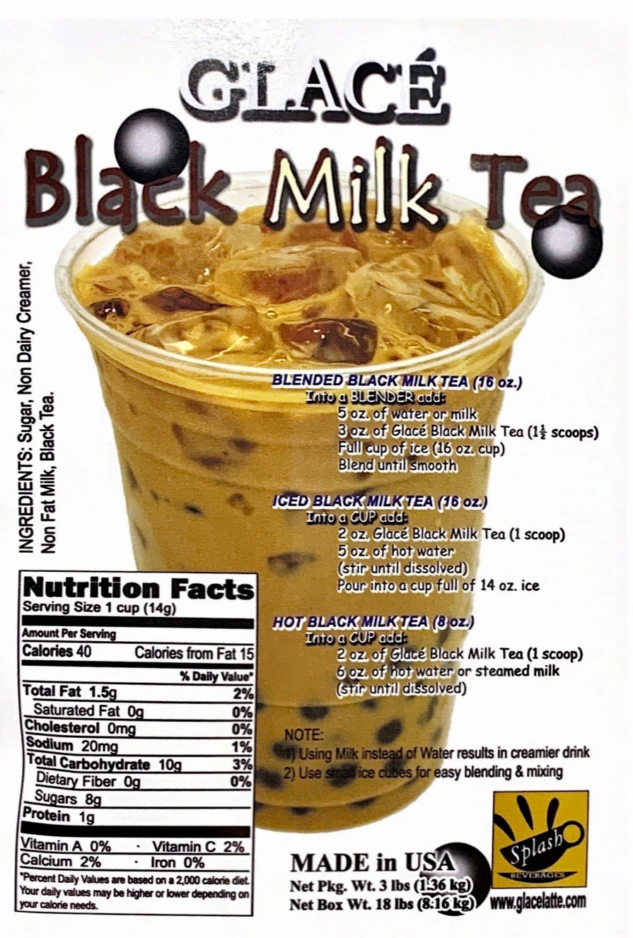 Black Milk Tea 4 in 1 Bubble Tea / Latte and Frappe Mix - Ships Free Within Canada on Orders Above CAD $199 - Image 2