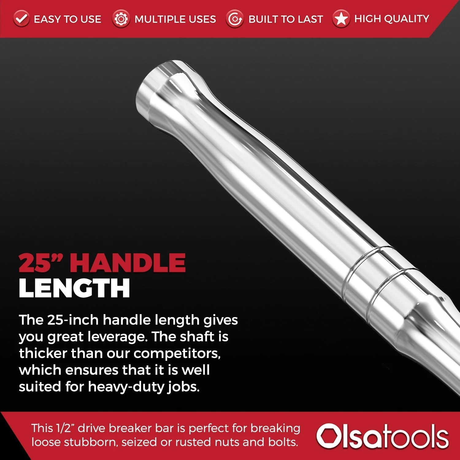 Breaker Bar 1/2" Drive, 25" Length - Image 2