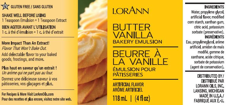 Butter Vanilla Bakery Emulsion - 4 oz. - 16 oz. - 1 Gallon - 5 Gallons - Bakery Emulsions Canada - Ships Free Within Canada on Orders Above CAD $199 - Image 4