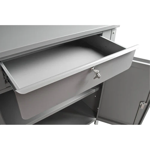 Cabinet Style Shop Desk, 34-1/2" W x 30" D x 53" H, Grey - Image 2