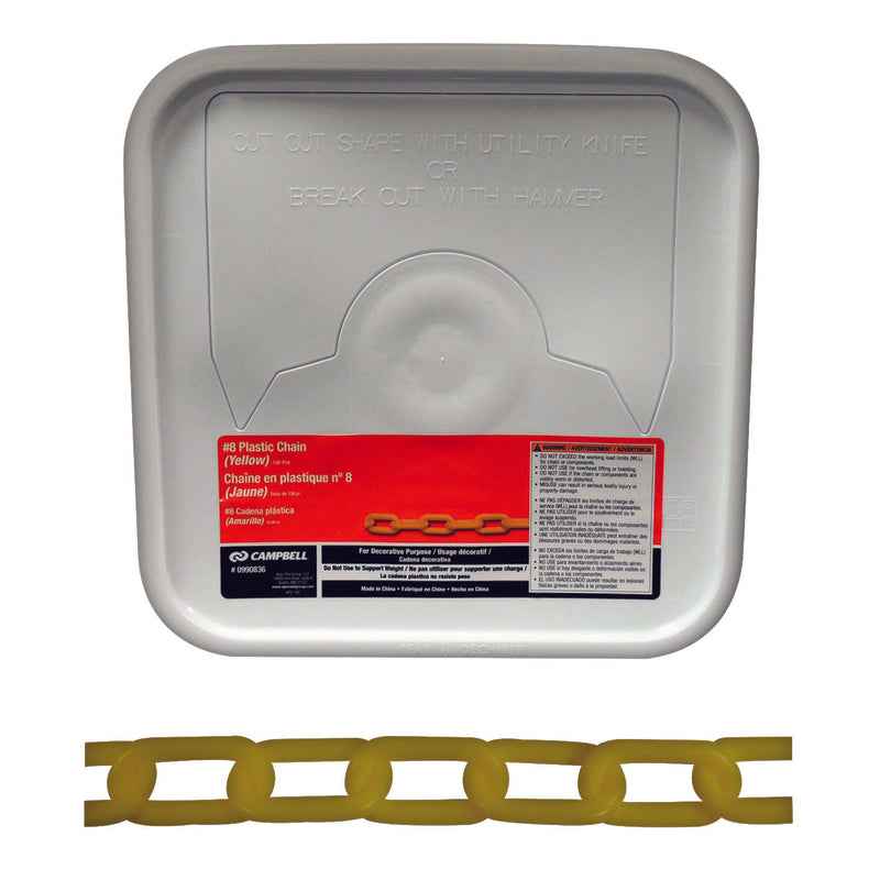 Campbell Chain 8 Yellow Plastic Decorative Chain 0.29 in. D 1.5 in. (Pack of 138) - Image 3