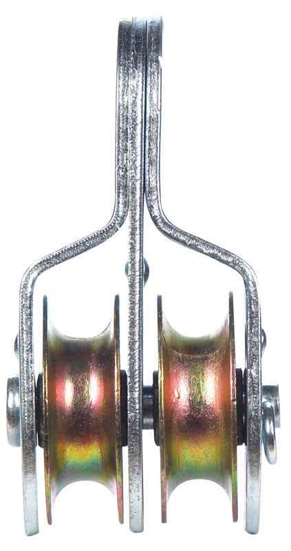 Campbell Chain 1-1/2 in. Dia. Zinc Plated Steel Fixed Eye Double Sheave Rigid Eye Pulley (Pack of 5)