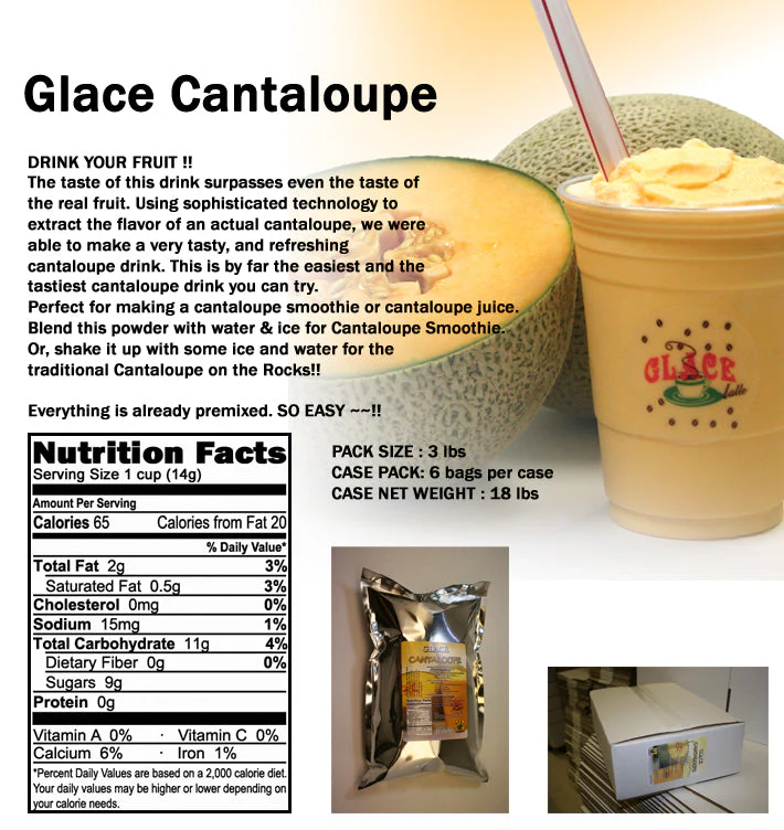 Cantaloupe 4 in 1 Mix for Bubble Tea, Smoothies, Lattes and Frappes, 3 lbs. Bag (Case 6 x 3 lbs. Bags) - Ships Free Within Canada on Orders Above CAD $199 - Image 2