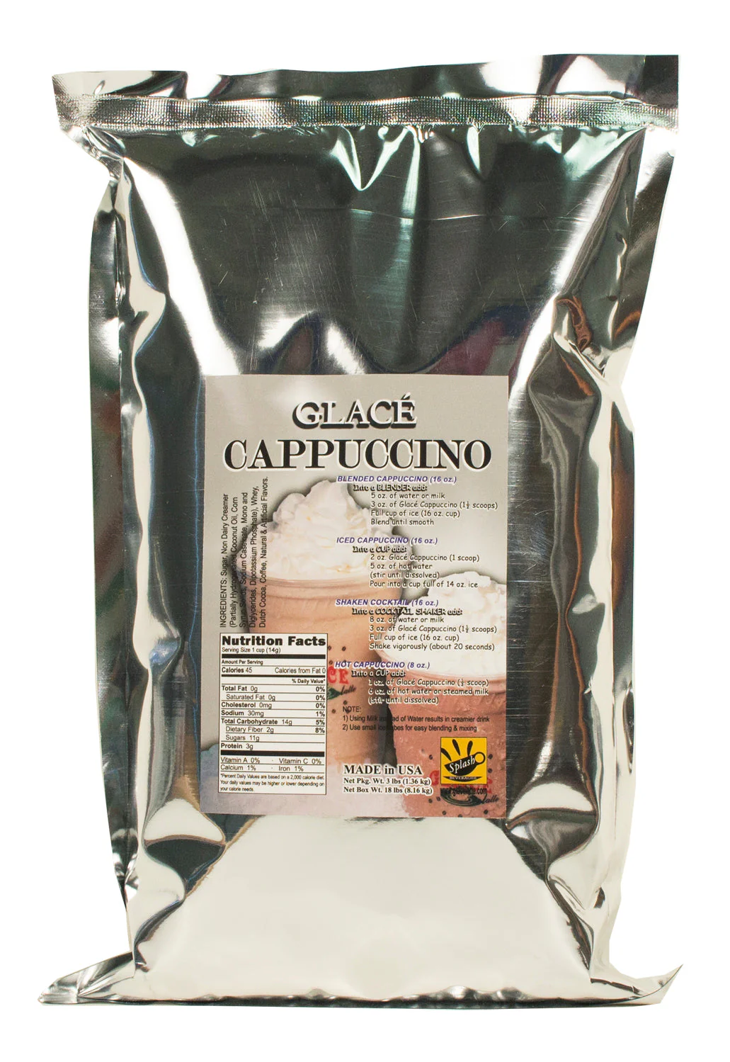 Cappuccino (Iced Capp, Iced Cappuccino, Iced Coffee) 4 in 1 Bubble Tea / Latte and Frappe Mix - Ships Free Within Canada on Orders Above CAD $199 - Image 3