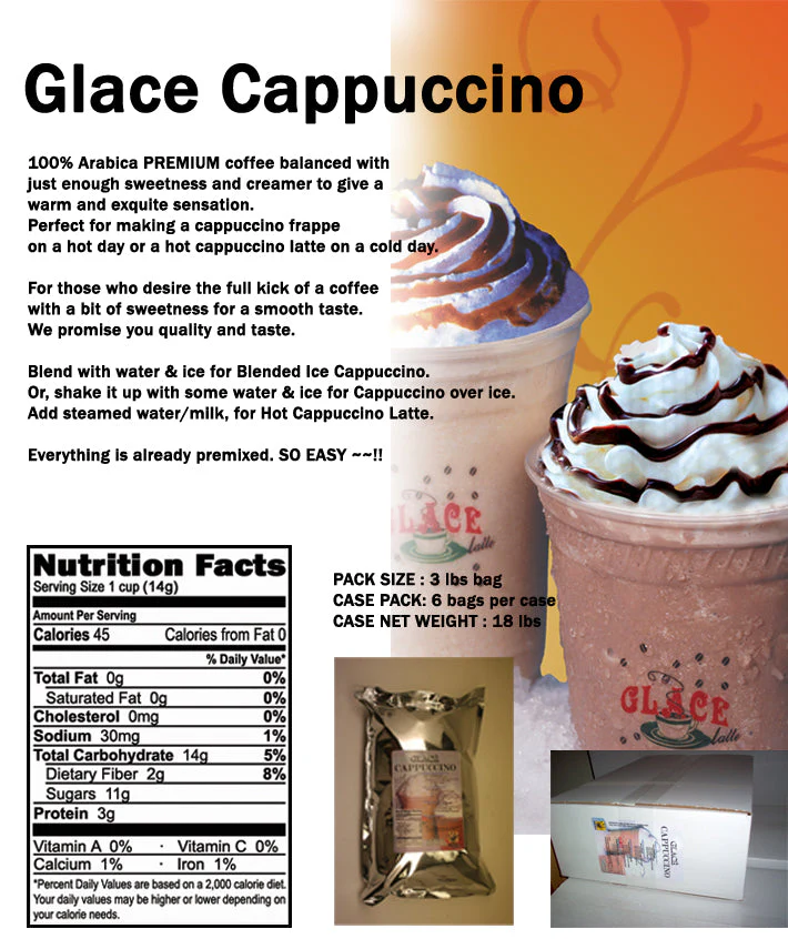 Cappuccino (Iced Capp, Iced Cappuccino, Iced Coffee) 4 in 1 Bubble Tea / Latte and Frappe Mix - Ships Free Within Canada on Orders Above CAD $199 - Image 6