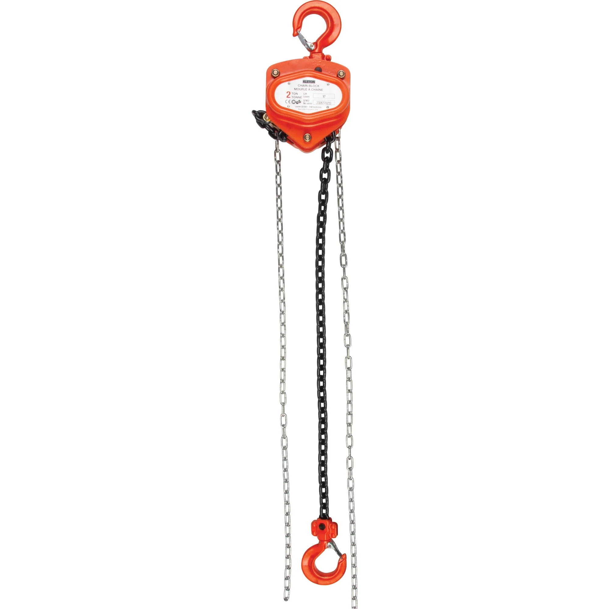 Chain Hoist, 10' Lift, 6000 lbs. (3 tons) Capacity, Alloy Steel Chain