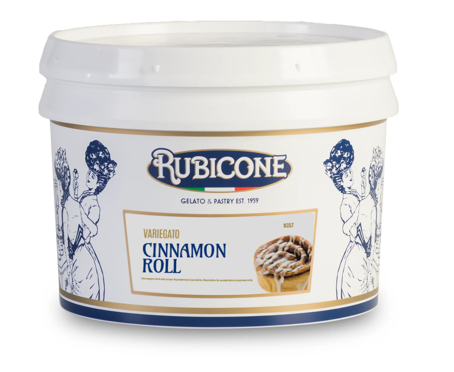 Cinnamon Roll Sundae Dessert Topping - 3 KG Bucket - Cinnamon Roll Variegate - Rubicone Canada - Ships Free Within Canada on Orders Above CAD $199 - Image 2