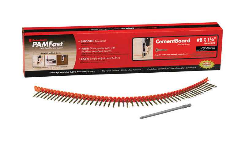 FastenMaster PamFast No. 8 X 1-5/8 in. L Star Wafer Head Coarse Cement Board Screws - Image 2