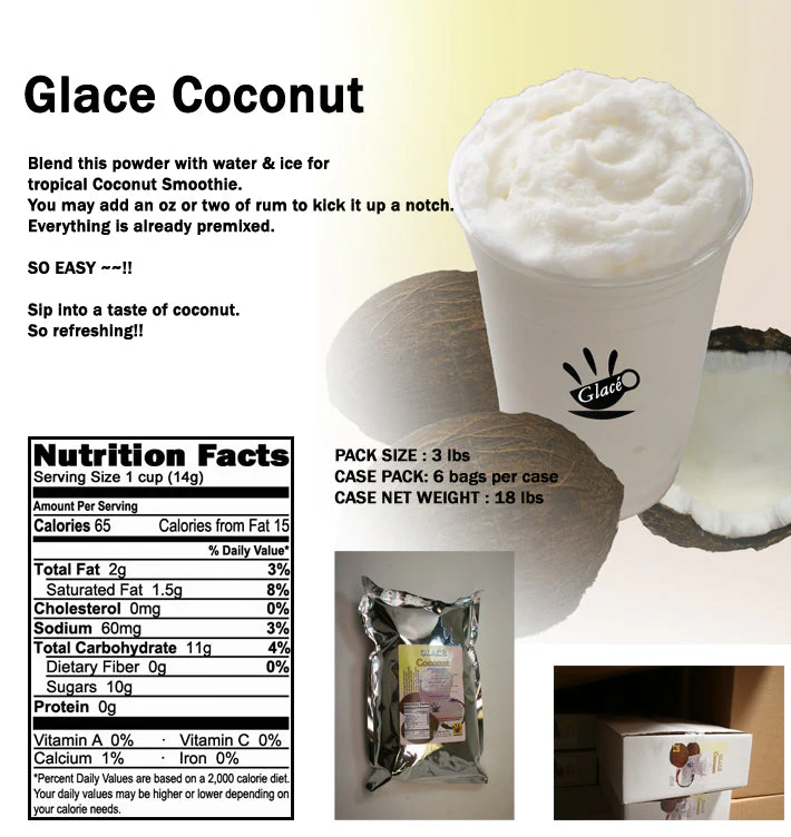 Coconut 4 in 1 Mix for Bubble Tea, Smoothies, Lattes and Frappes, 3 lbs. Bag (Case 6 x 3 lbs. Bags) - Ships Free Within Canada on Orders Above CAD $199 - Image 2