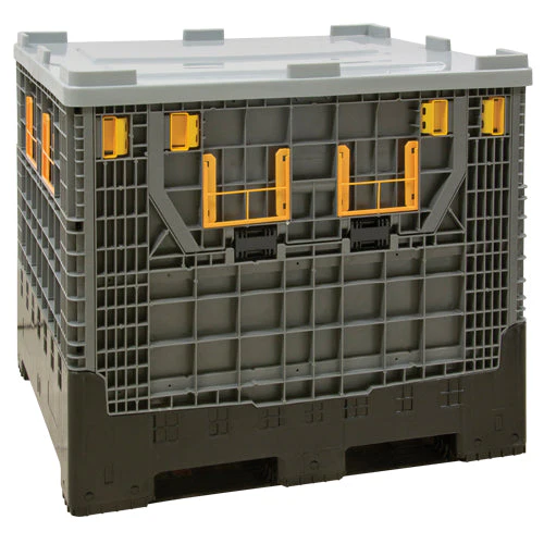 Collapsible Bulk Container, 47.2" L x 39.4" W x 39.4" H, Grey - Image 4