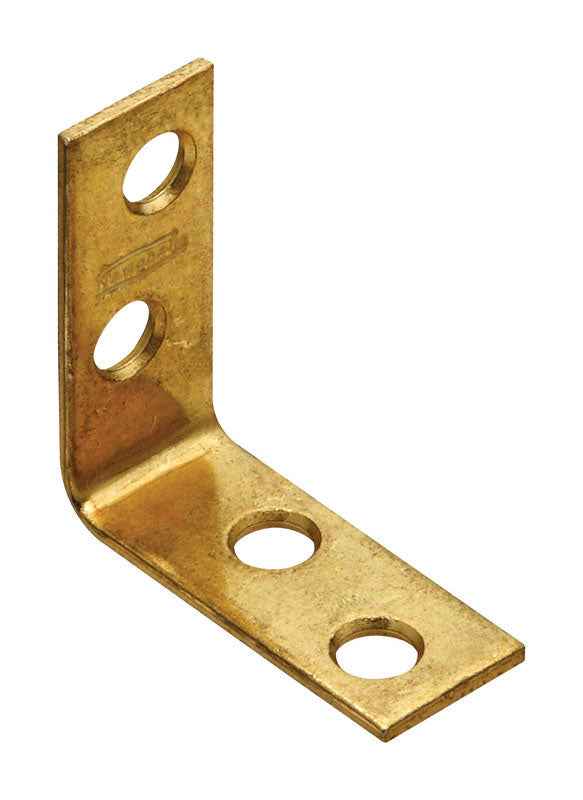 National Hardware 1.5 in. H X 0.63 in. W X 0.08 in. D Brass-Plated Steel Inside Corner Brace - Image 2