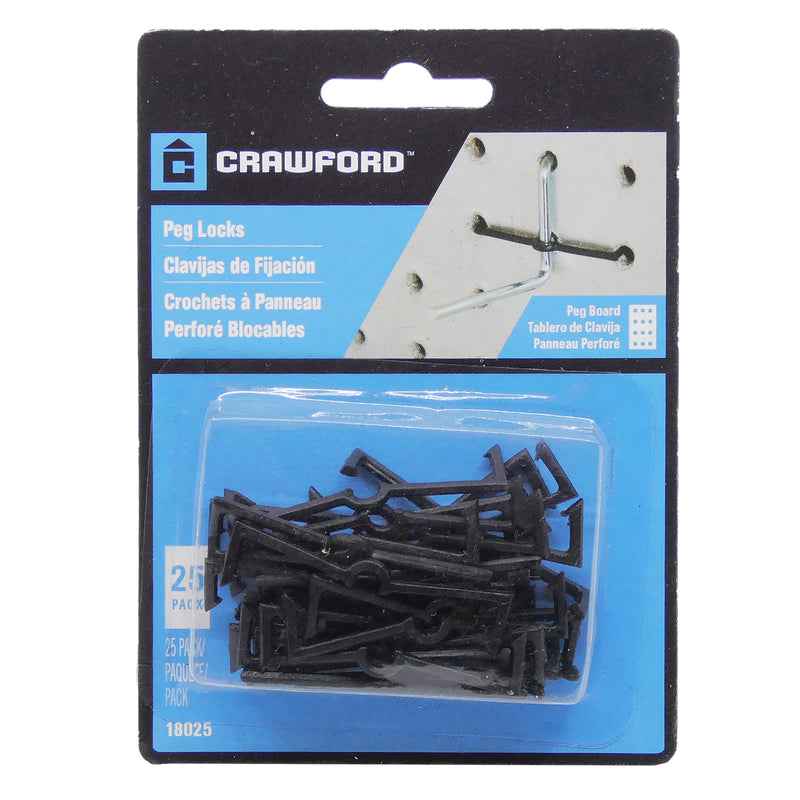 Crawford Zinc Plated Black Plastic 0.05 in. Peg Hook Locks 25 pk - Image 3