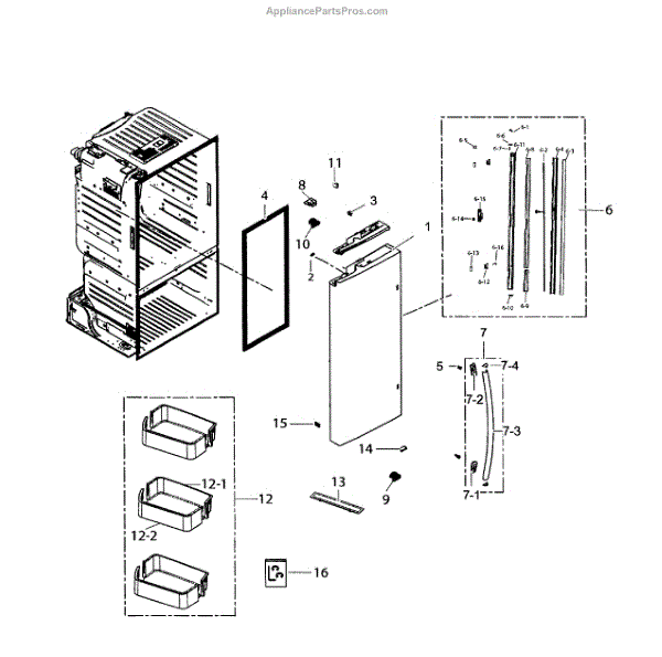 DA97-12947B Refrigerator Mullion Assembly - Image 5