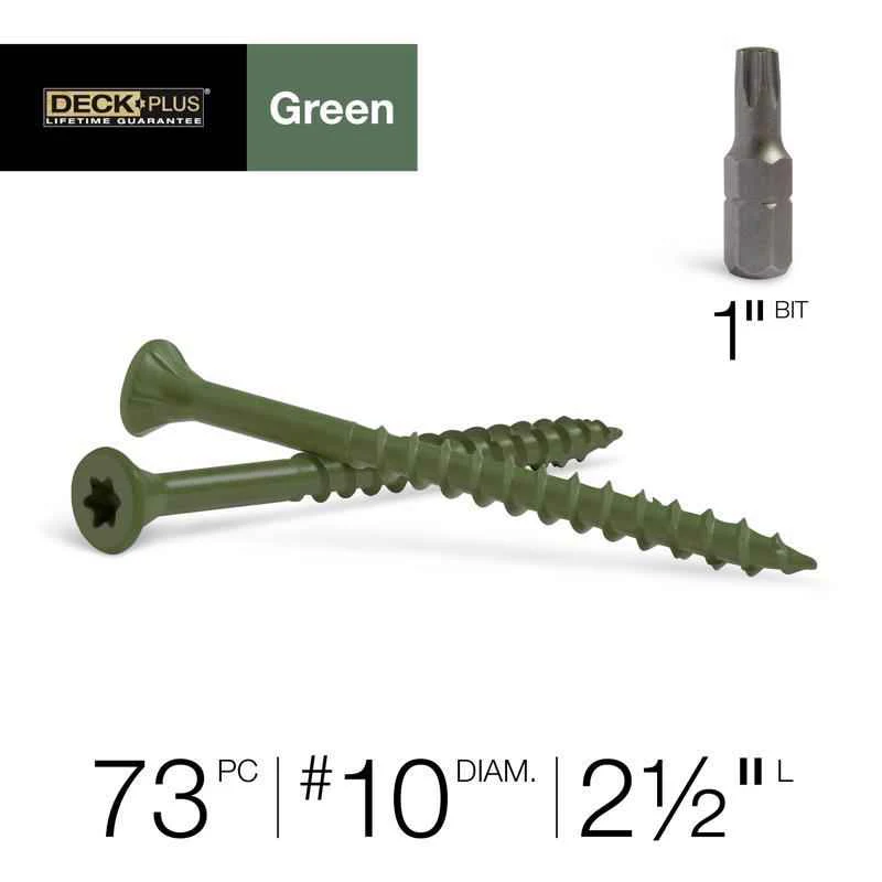 Deck Plus No. 10  x 2-1/2 in. L Star Flat Head Exterior Deck Screws 1 lb. - Image 5