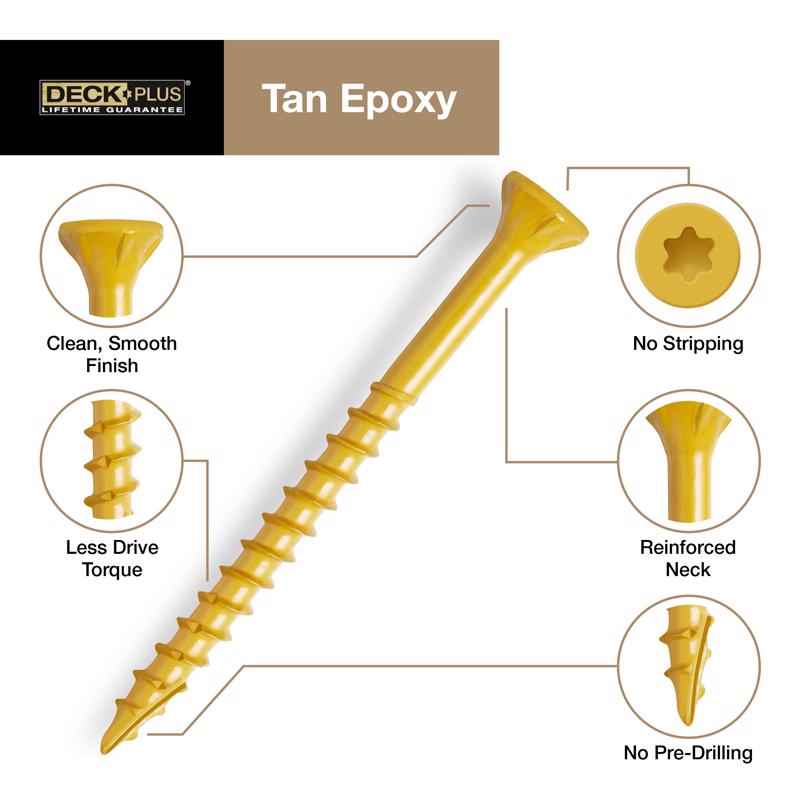 Deck Plus No. 10  x 2-1/2 in. L Star Flat Head Exterior Deck Screws 1 lb. - Image 4