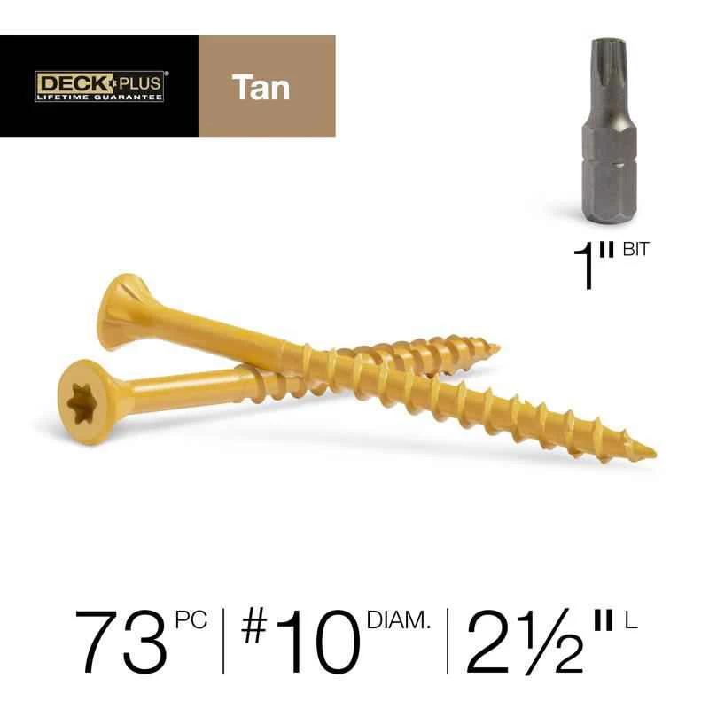 Deck Plus No. 10  x 2-1/2 in. L Star Flat Head Exterior Deck Screws 1 lb. - Image 6