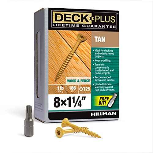 Deck Plus No. 8  x 1-1/4 in. L Star Flat Head Exterior Deck Screws 1 lb. - Image 3