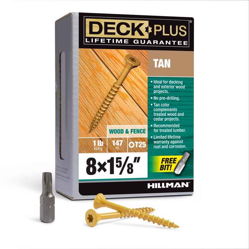 Deck Plus No. 8 x 1-5/8 in. L Star Flat Head Exterior Deck Screws 1 lb. - Image 2