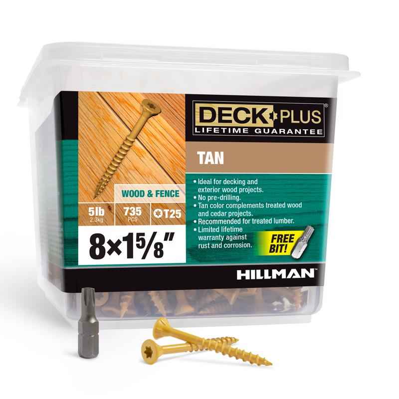 Deck Plus No. 8 x 1-5/8 in. L Star Flat Head Exterior Deck Screws 5 lb. 735 pk