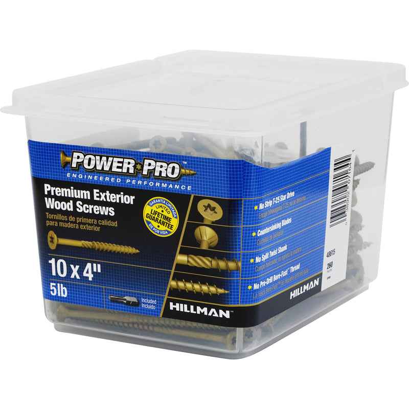 HILLMAN Power Pro No. 10 in. X 4 in. L Bronze Star Flat Head Premium Deck Screws 5 lb 248 pk - Image 4