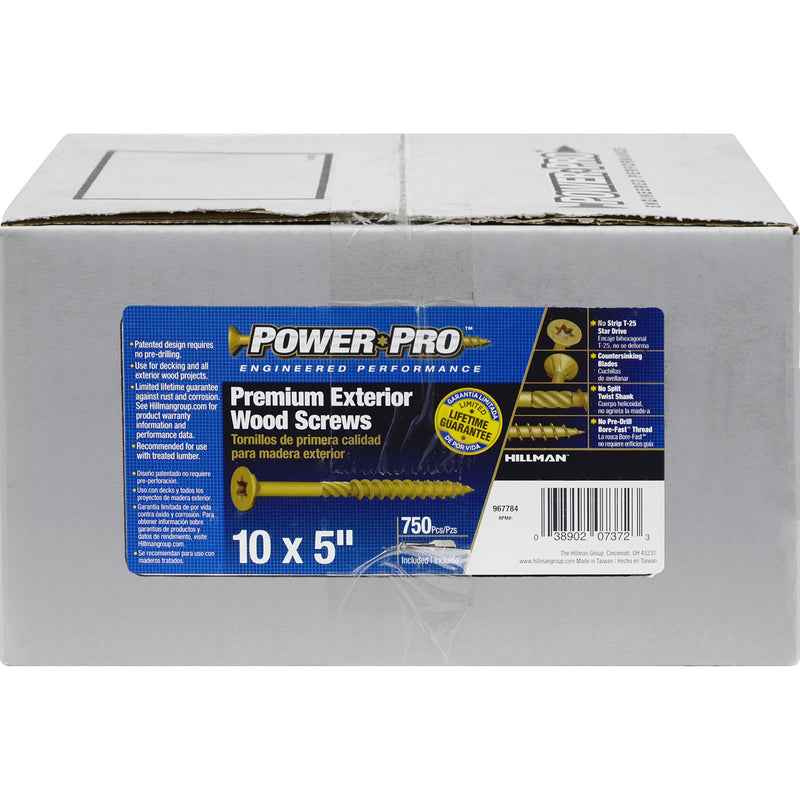 HILLMAN Power Pro No. 10 in. X 5 in. L Bronze Star Flat Head Premium Deck Screws 17 lb 750 pk - Image 3