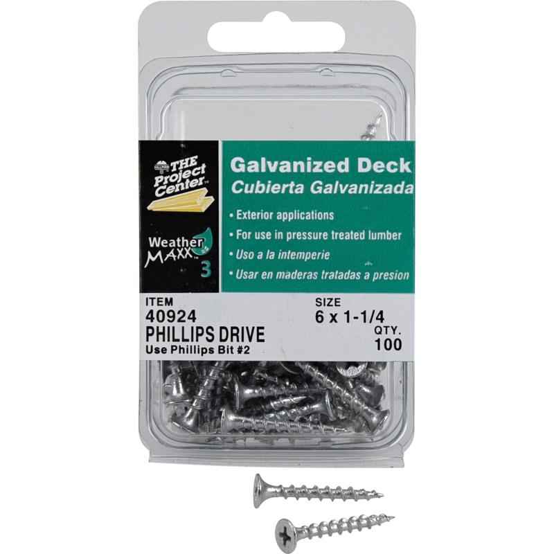 HILLMAN Project Center No. 6 Ga. X 1-1/4 in. L Gray Phillips Bugle Head Deck Screws 100 pk - Image 2