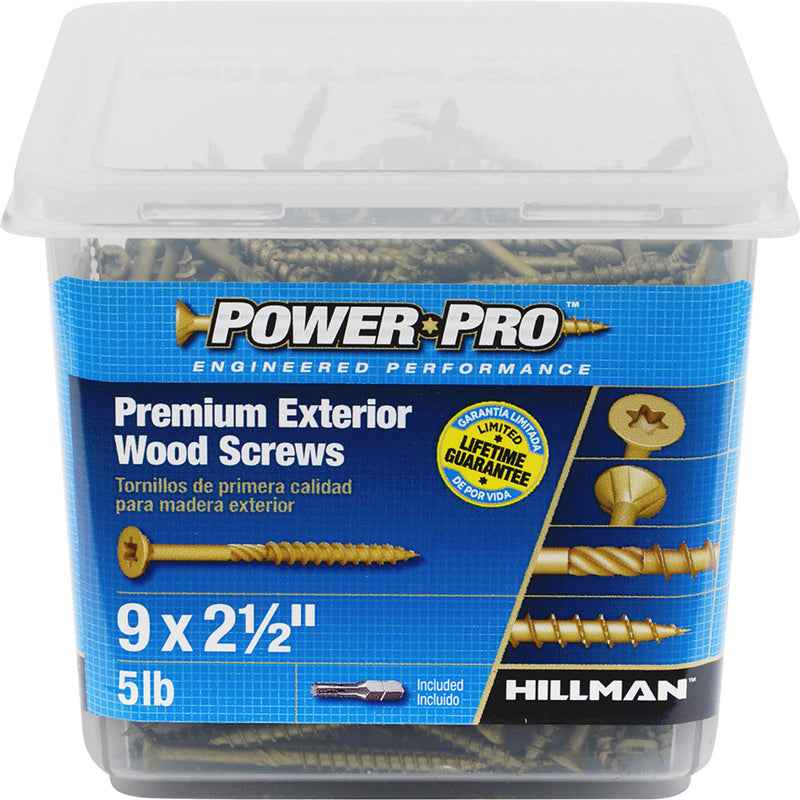 HILLMAN Power Pro No. 9 in. X 2-1/2 in. L Bronze Star Flat Head Premium Deck Screws 5 lb 443 pk - Image 3