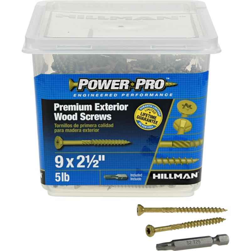 HILLMAN Power Pro No. 9 in. X 2-1/2 in. L Bronze Star Flat Head Premium Deck Screws 5 lb 443 pk - Image 4