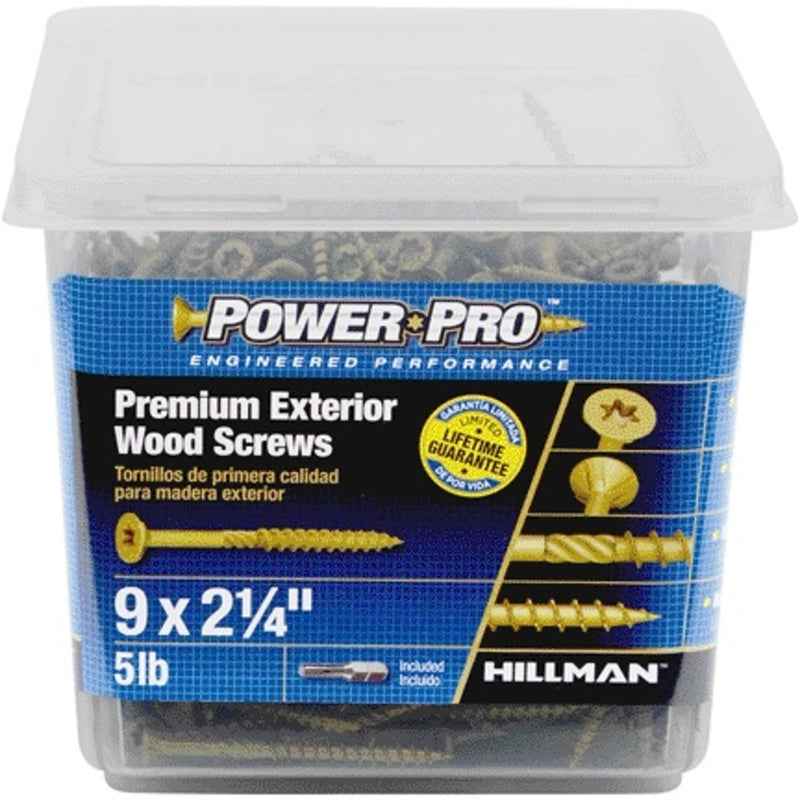 HILLMAN Power Pro No. 9 in. X 2-1/4 in. L Bronze Star Flat Head Premium Deck Screws 5 lb 489 pk - Image 2