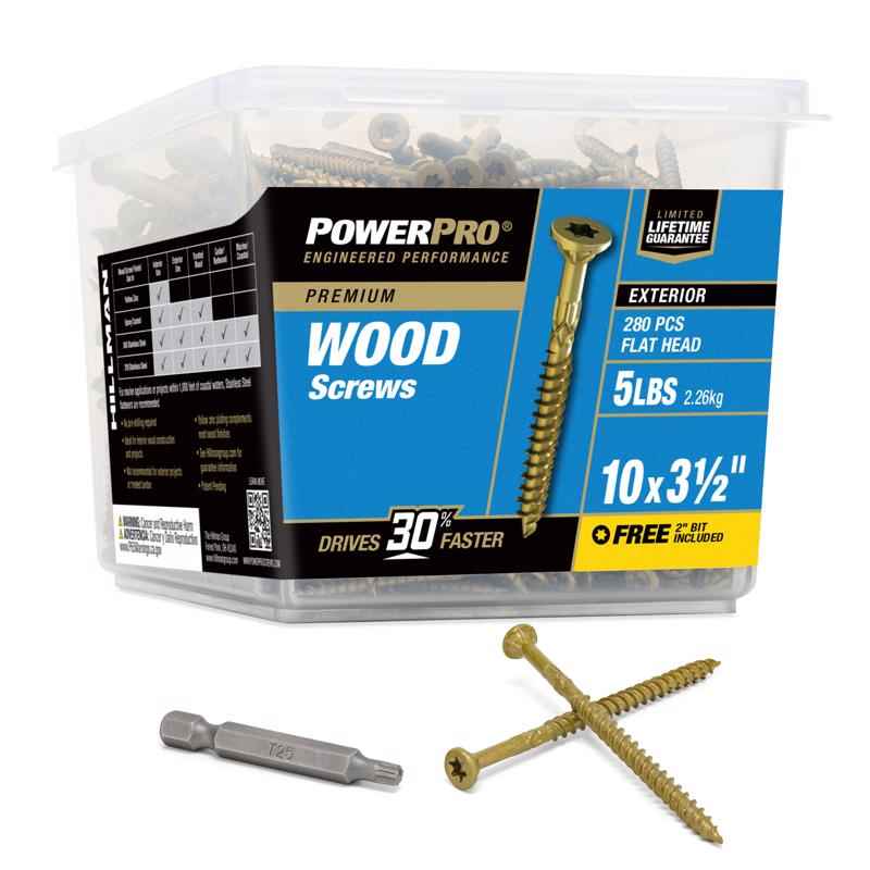 Hillman Power Pro No. 10 X 3-1/2 in. L Star Flat Head Premium Deck Screws 5 lb 295 pk - Image 2