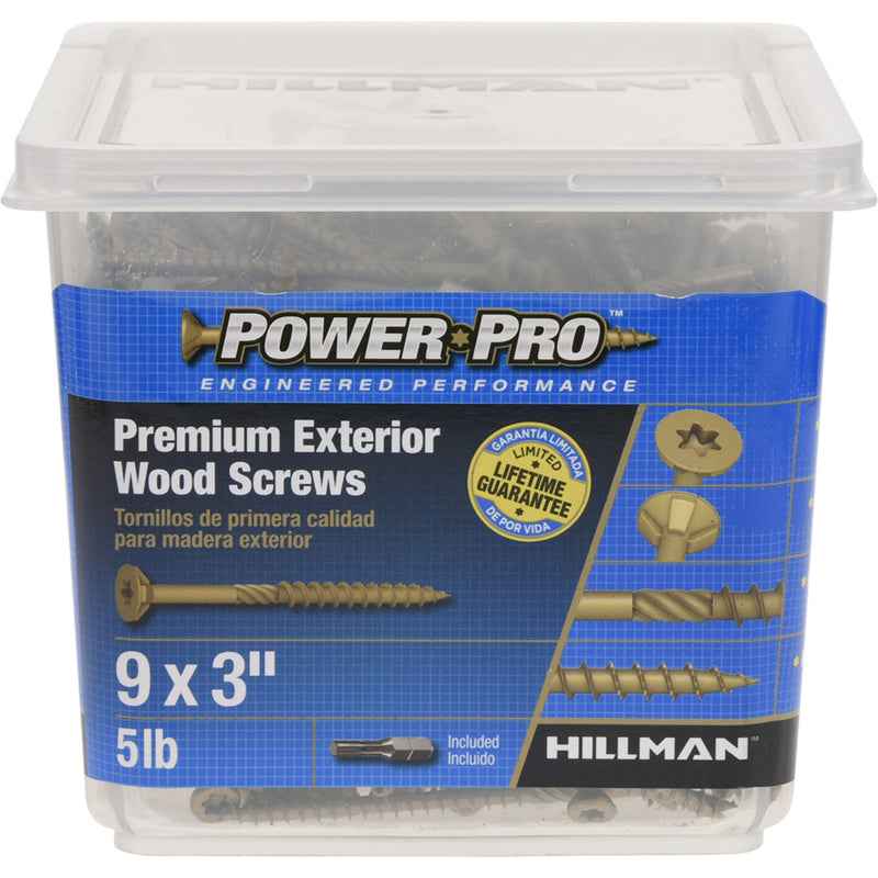 HILLMAN Power Pro No. 9 in. X 3 in. L Bronze Star Flat Head Premium Deck Screws 5 lb 373 pk - Image 3