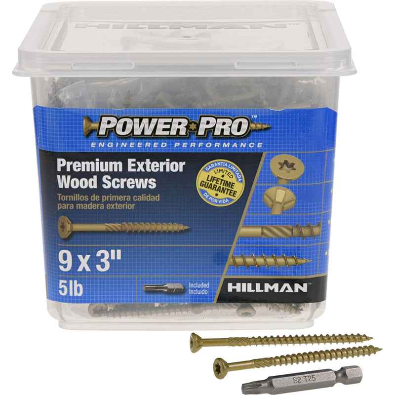 HILLMAN Power Pro No. 9 in. X 3 in. L Bronze Star Flat Head Premium Deck Screws 5 lb 373 pk - Image 6